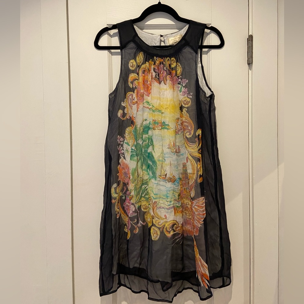 Colorfully graphic gauze dress